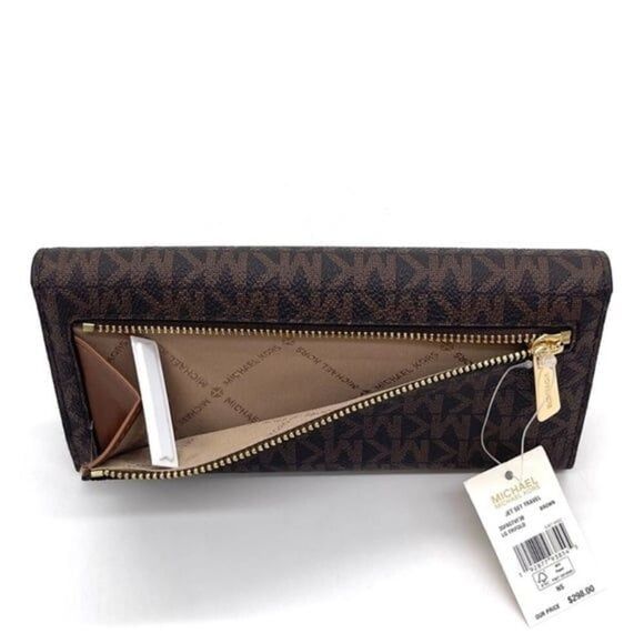 Michael Kors Double Packet Tote Bag & Trifold Wallet Brown - Picture 9 of 11